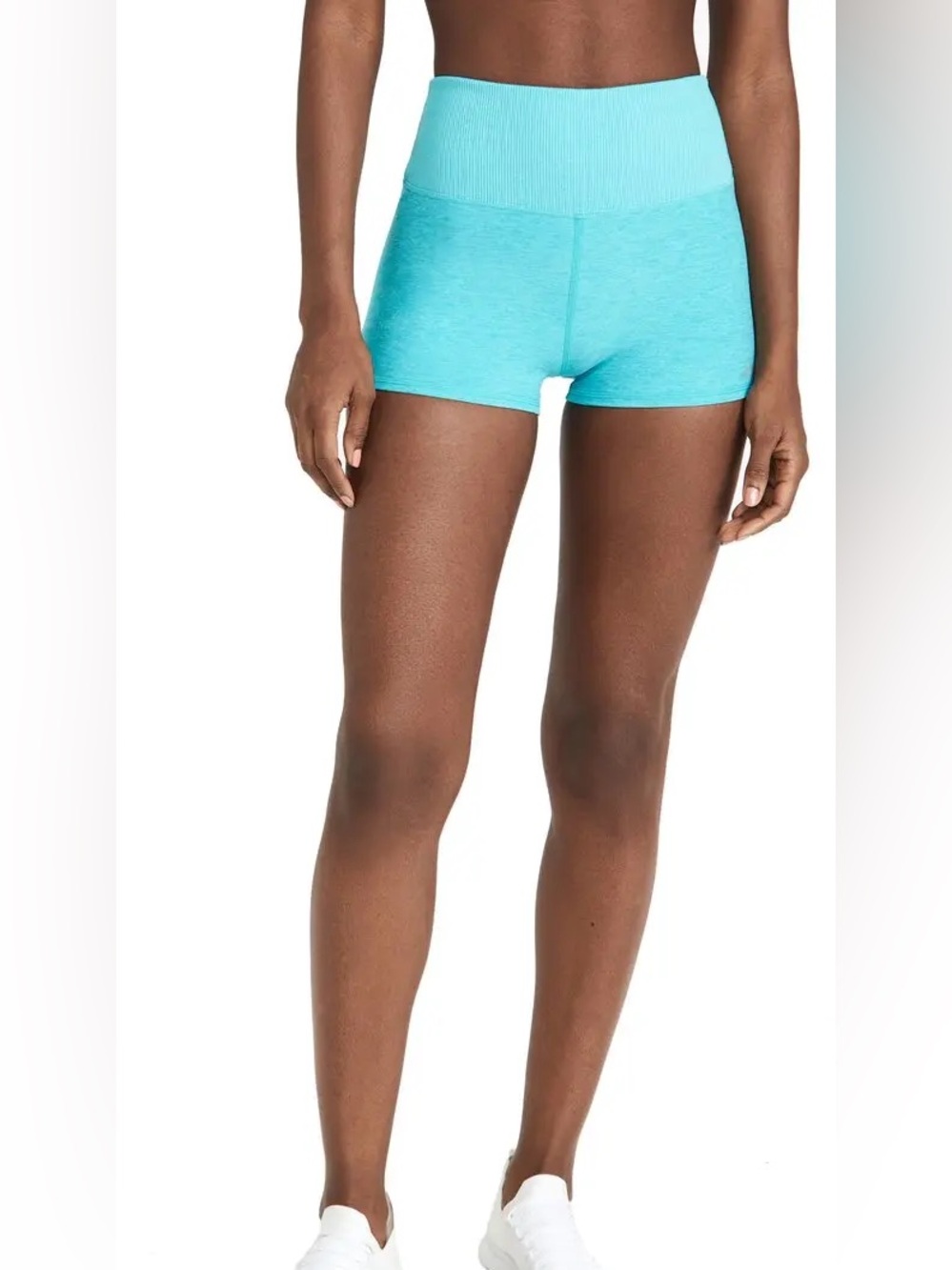 Alo yoga Alosoft Aura High-Waist Bright Aqua Heather Women’s Shorts size L